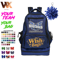 Sac à dos scintillant personnalisé et coloré pour équipe scolaire, avec logo brodé, idéal pour les pom-pom girls, la danse et la gymnastique 2026