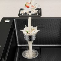 Évier de cuisine multifonctionnel en acier inoxydable 304 épaissi de 5 mm, grand bac simple pour la vaisselle