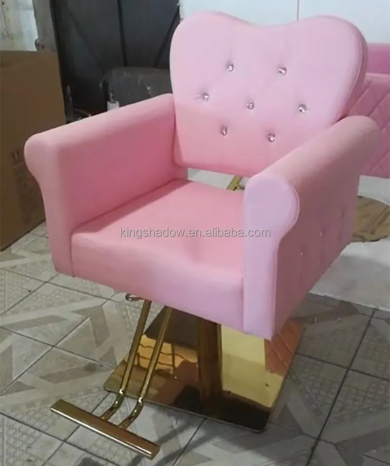 Toptan pembe güzellik salonu makyaj sandalyeleri satılık berber sandalyeleri