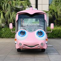 Bus électrique de tourisme ZOWN personnalisé, 14 places, design cartoon, batterie lithium, moteur AC, carrosserie moulée par injection