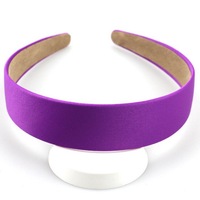 Serre-tête large en satin de 3 cm, couleur unie, accessoires de mode pour cheveux pour femmes, bandeau DIY