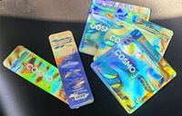 Sachets d'Emballage Personnalisés en Mylar Holographique à Fermeture Éclair, à Trois Côtés, Scellés, pour Noël, Petits