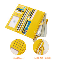 Dompet wanita kulit PU kustom dompet gantungan kunci desainer dompet Pu wanita tempat kartu uang amplop tas tangan dompet