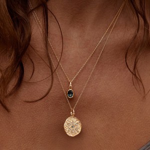 Colgante de Piedra Natalicia con Grabado, Chapado en Oro de 18K, Colorido, de Acero Inoxidable, Collar DIY PVD para Mujer - Product Image 4