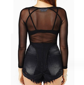 Magliette a Maniche Lunghe in Rete <span class=keywords><strong>Trasparente</strong></span> per Donne, Top Sexy in Rete <span class=keywords><strong>Trasparente</strong></span> - Product Image 2