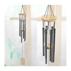 Campanas <span class=keywords><strong>de</strong></span> Viento Metálicas <span class=keywords><strong>de</strong></span> 6 Tubos para Colgar, Económicas, para Regalo, Decoración Interior y Exterior del Hogar y Jardín - Product Image 1