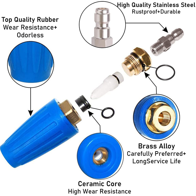 4000PSI профессиональный турбо насадка установка для мытья под давлением, быстрое соединение, 360 градусов вращающийся Поворотный форсунки