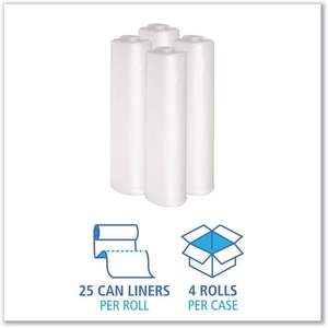 Boardwalk X6639DCKR01 33 Pulgadas X 39 Pulgadas 1.4 Mil 33 Galones Revestimientos de Polietileno de Baja Densidad Reciclado para Latas, Plástico Transparente (100/Caja) - Product Image 4