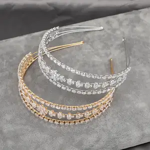 zircon hair band layered design copper plated 24k simple luxury elegant atmosphere hair accessories headdress