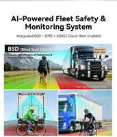 Sistema de Monitoreo Vehicular 4G WiFi de 5 Canales, HD 1080P, IA, ADAS, DMS, BSD, Gestión de Flota en la Nube, Cámara para Camiones y Autobuses