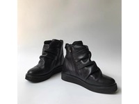Bottes courtes en cuir véritable à plateforme et semelle épaisse, antidérapantes, style vintage rétro, tendance mode, personnalisables en gros