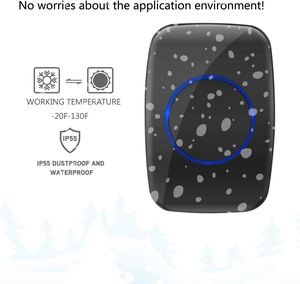 AC Plug-in A10 Smart Home Dingdong <b>Wireless</b> Doorbell Kit 2 <b>Transmitter</b> 1 Receiver Apartment Use IP55 Waterproof 60 Ringtones - Product Image 4