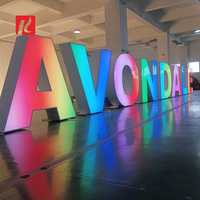 Kexian personalizado grande 3D letras al aire libre de pie solo signo RGB gigante iluminar carta para Decoración