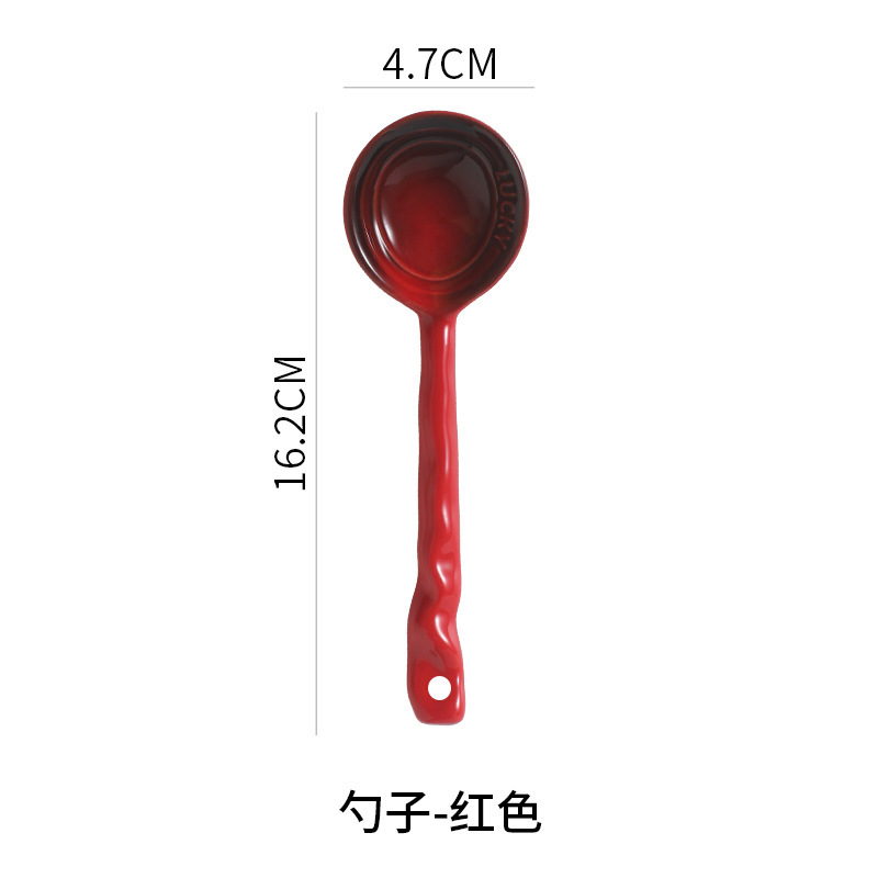 Petite cuillère colorée-rouge