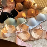 Soutien-Gorge Rembourré de Lingerie Femme Quotidien Sans Couture Push-Up, Techniques Brodées, Fermeture à Agrafes, Respirant, Vente Directe d'Usine en Gros