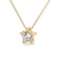 Ожерелье из стерлингового серебра S925 с позолотой 18K, цепочка-кабель, муассанит 1 карат, огранка «Сияющая звезда», цвет D, VVS1, водонепроницаемое