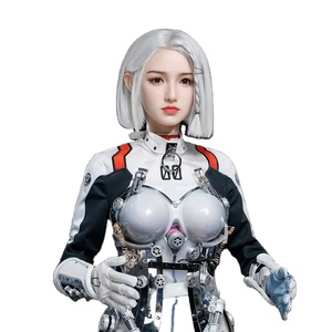 Miễn phí vận chuyển Robot phục vụ điện tử thông minh AI chân thực, đầu silicon trưng bày hình người, có tính năng WiFi dành cho các buổi trình diễn thời trang - Product Image 5