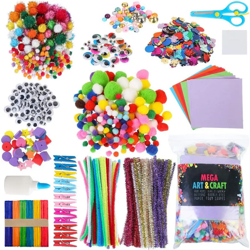 Amazon New Hot selling DIY EVA kids craft set 1200pcs/set diy craft supplies set art and craft