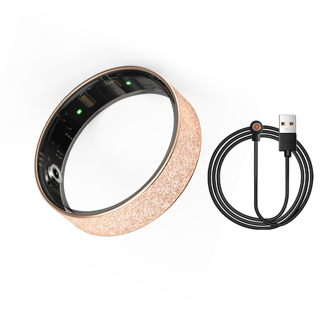 Smart Health Fitness Ring with Heart Rate Monitor, Stress Tracker, Sleep Monitor, Steel Charging Case