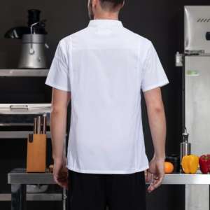 Abrigo de Chef transpirable de manga corta personalizado, uniforme de Chef, chaqueta de Chef de cocina de panadería, uniformes de restaurante para hombres y mujeres - Product Image 2