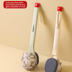 Dual-Sided ABS Bath <b>Brush</b> Handle Modern Oval Shape 2-in-1 Tool for Deep Skin Cleaning and <b>Back</b> Rubbing Bath Ball <b>Brush</b> - Product Image 5