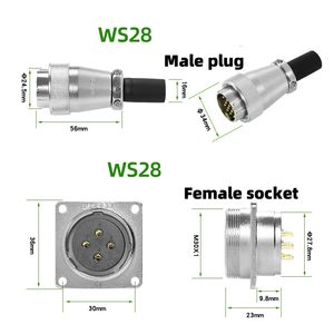Connecteur aviation WS/HS28 - Prise plaquée or 2/3/4/5/7/8/10/12/16/17/20/24/26/35 broches pour équipement industriel - Product Image 3