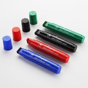 Marqueurs à pointe en <span class=keywords><strong>feutre</strong></span> Jumbo <span class=keywords><strong>Encre</strong></span> permanente à pointe <span class=keywords><strong>de</strong></span> pinceau plat extra-large pour une écriture et un <span class=keywords><strong>dessin</strong></span> vifs 4 couleurs - Product Image 1