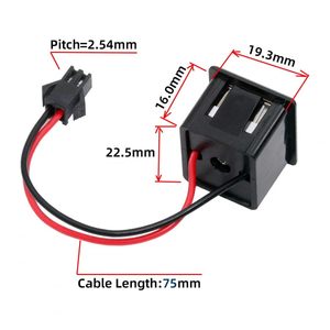 Black Double-Layer <b>USB</b> Female Base Type-C Charging Socket Power Socket <b>with</b> Cable Connector <b>USB</b> Charger <b>Port</b> for LED Night <b>Lamp</b> - Product Image 2