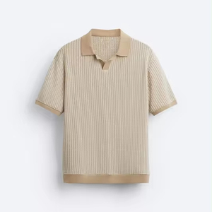 OEM Verão Manga Curta De Malha Camisa Polo Casual Homens Botão-up Camisa Turn-down Collar Tops Mens Moda Malhas Camisola - Product Image 1