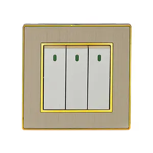 Acrylic Wall Switch Luxury Gold Design Light Switch 1/2/3/4gang Electrical Switch