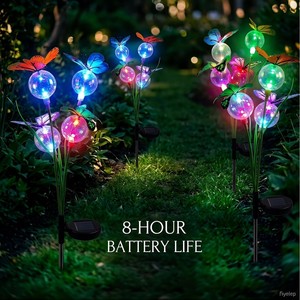 ไฟสวนพลังงานแสงอาทิตย์รูปผีเสื้อ LED ไฟปักดินพลังงานแสงอาทิตย์ กันน้ำ ตกแต่งภายนอก ใช้งานได้นาน 8 ชั่วโมง - Product Image 1