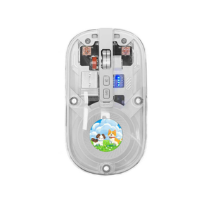 5D 1600 DPI mini không dây chuột tư nhân BT + 2.4Ghz Chế độ kép Kim Loại Laser 3D in Logo thiết kế trong suốt món quà tuyệt vời - Product Image 1