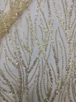 Nouveau saule argent perles cristal tranches brodées belle robe de mariée perles blanches dentelle pour robe de soirée tissu