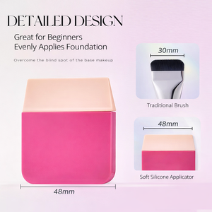Pinceau à fond de teint en silicone portable, application lisse et uniforme, outil de maquillage sans démarcation et longue durée - Product Image 2