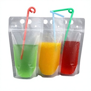In-Stock Disposable Beverage Bags for <strong>Milk</strong> Tea Juice Ziplock Stand-Up <strong>Pouches</strong> Frosted Design Hand-Held Convenience Model - Product Image 1