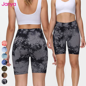 Custom Logo Tie Dye Scrunch Butt High Waist Sports Fitness Gym <strong>Shorts</strong> for Women XL Size Seamless <strong>Jeggings</strong> with Logo Made Spandex - Product Image 6