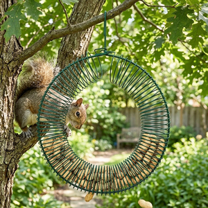 Squirrel Puzzle <strong>Feeder</strong> Hanging Metal <strong>Peanut</strong> Ring Coil <strong>Bird</strong> <strong>Feeder</strong> Fat Suet Ball Whole <strong>Peanut</strong> Wreath <strong>Feeder</strong> for Outdoor Blue Jay - Product Image 3