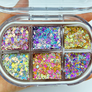 MLM Custom OEM 6Colors Cosmetic Glitter <b>Sequins</b> Mix Holographic Face Body Eye Glitter Powder Festival Makeup Nail <b>Art</b> Decoration - Product Image 4