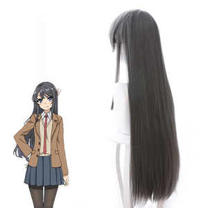 Perruque de cosplay Ainizi grise de 70 cm de long, synthétique, résistante à la chaleur, <span class=keywords><strong>Rascal</strong></span> <span class=keywords><strong>Does</strong></span> <span class=keywords><strong>Not</strong></span> <span class=keywords><strong>Dream</strong></span> <span class=keywords><strong>of</strong></span> Bunny <span class=keywords><strong>Girl</strong></span> Senpai Sakurajima Mai - Product Image 5
