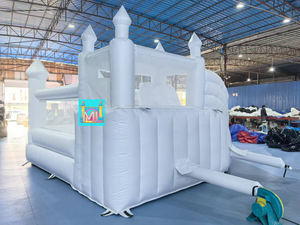 Alquiler para Fiestas, <span class=keywords><strong>Castillo</strong></span> Inflable Blanco <span class=keywords><strong>de</strong></span> Lujo, Mini/Mediano, con Tobogán, para Bodas, 13'X13', para Adultos, Superventas - Product Image 5