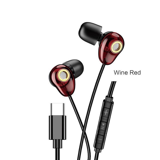 KAKUSIGA New Design Type-C Wired 1.2 Meter TPE High Elastic Digital Headphones with Mic In-ear Type C Headphones