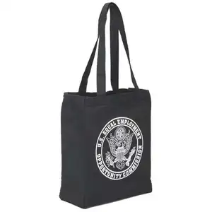 Estritamente controle de qualidade preto cor personalizada saco de algodão sacola de lona musselina shopper saco com diferentes estilo e logotipo