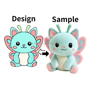 Boneka Kucing Kupu-kupu Kuning Lucu Custom, Pesanan OEM, Boneka Hewan Isi Lembut untuk Hadiah & Promosi Anak - Product Image 2