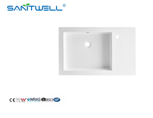 Đá Nhân Tạo lưu vực Tùy chỉnh tay trái kích thước nhỏ dày cạnh bán truy cập Sinks cho khách sạn phòng tắm - Product Image 2