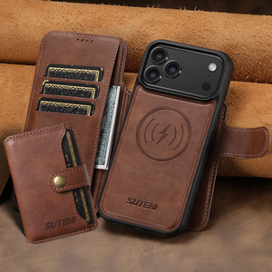 Étui portefeuille magnétique 3-en-1 en <span class=keywords><strong>cuir</strong></span> PU S26 Ultra pour <span class=keywords><strong>iPhone</strong></span> <span class=keywords><strong>12</strong></span> 13 14 15 16 17 Pro Max avec chargement sans fil - Product Image 2