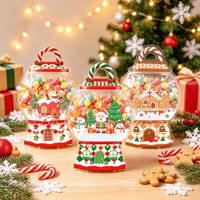 Sachet Doypack en plastique vide réutilisable, motif machine à bonbons thème Noël, pour emballage cadeau de bonbons et faveurs de fête pour enfants, vente en gros