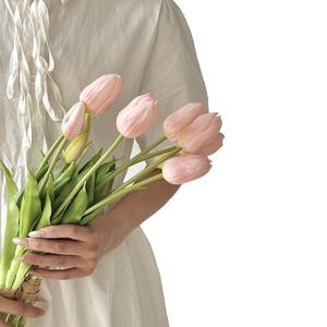 Ramo de Tulipanes de Silicona, Flor Artificial de Goma Suave, Alta Simulación, Decoración para el Hogar, Accesorios para Bodas, Arreglo Floral de Primavera - Product Image 5