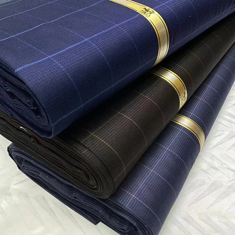 Tessuto italiano Tweed Cashmere lana cimosa inglese Plain 32s * 32s Tr Suit Fabric tessuto per abiti da uomo