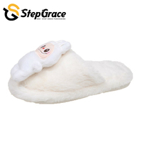 StepGrace 2025 nouveau Design Labubu mode fausse fourrure pantoufles maison antidérapant semelles souples chaud intérieur pantoufles