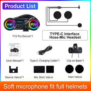 Nouvel interphone de vélo Y13 PRO mains libres <span class=keywords><strong>pour</strong></span> 2 personnes, portée 500m, avec assistant vocal et connexion téléphonique <span class=keywords><strong>pour</strong></span> casque de cycliste - Product Image 3